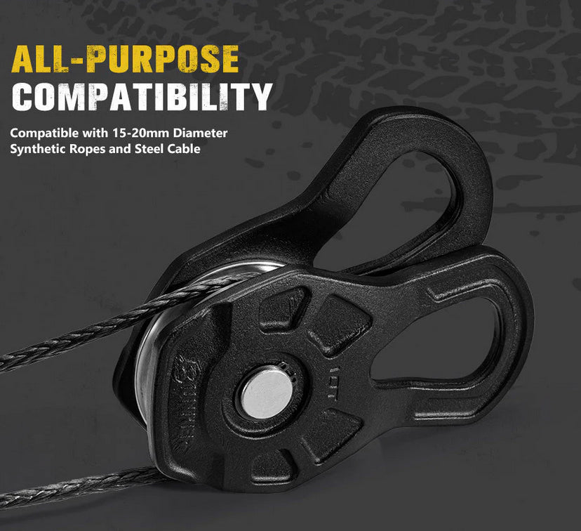 Bunker Indust 10 Ton Recovery Snatch Block Heavy Duty Rated Pulley Offroad 4WD