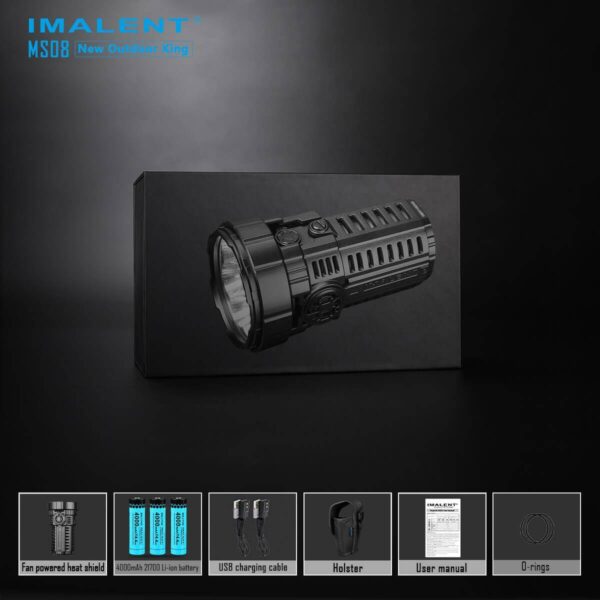 Imalent MS08 34000 Lumen 738m Throw Rechargeable LED Searchlight with Cooling Fans
