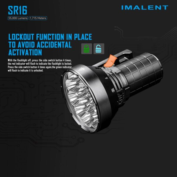 Imalent SR16 55000LM 1715m Rechargeable Tactical Flashlight