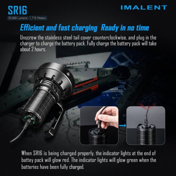 Imalent SR16 55000LM 1715m Rechargeable Tactical Flashlight