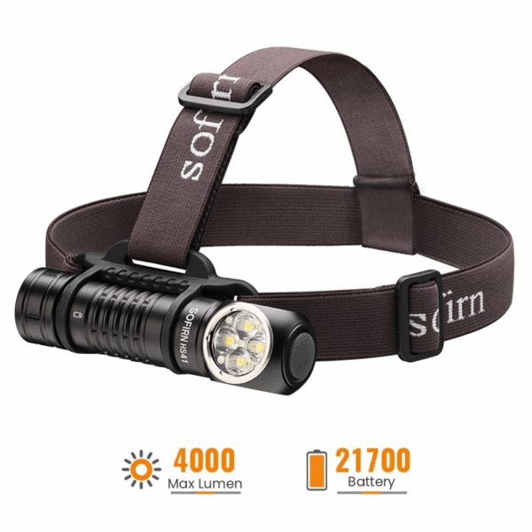 Sofirn HS41 4000 Lumen 325m Throw Rechargeable Headlamp with 21700 Battery