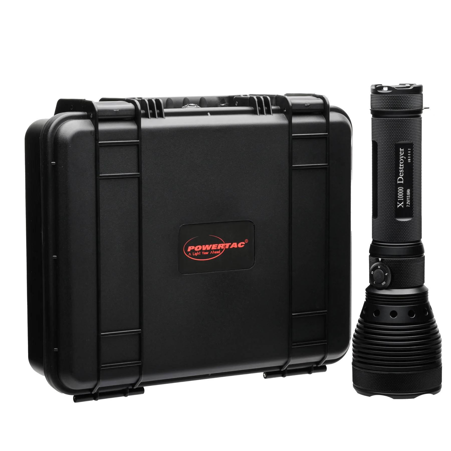 Powertac Destroyer X10K G2 9500LM 1400m Search Flashlight