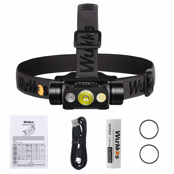 Wurkkos HD50 4000 Lumen 239m Throw Rechargeable Headlamp with 21700 Battery