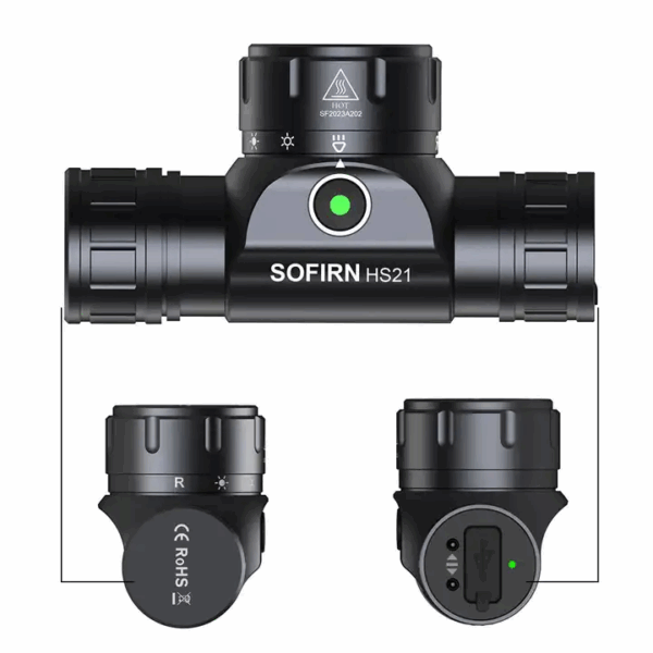 Sofirn HS21 2200 Lumen 230m Throw Rechargeable Headlamp with 18650 Battery
