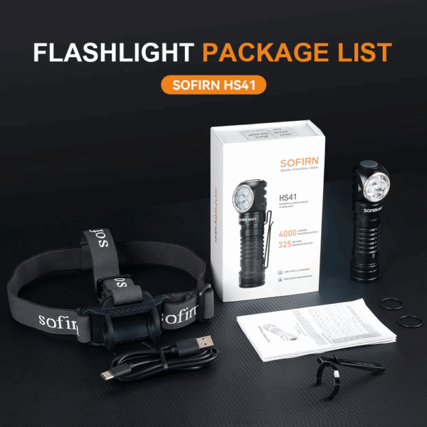 Sofirn HS41 4000 Lumen 325m Throw Rechargeable Headlamp with 21700 Battery