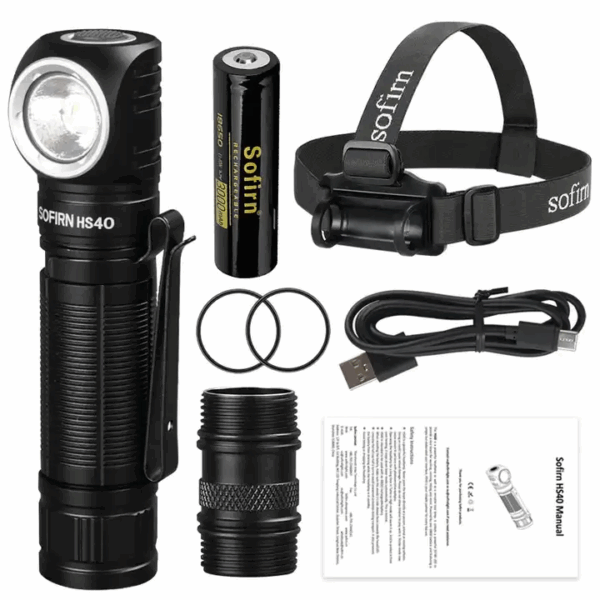 Sofirn HS40 2000 Lumen 175m Throw Rechargeable Headlamp with 18650 Battery