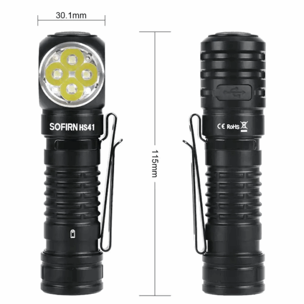 Sofirn HS41 4000 Lumen 325m Throw Rechargeable Headlamp with 21700 Battery