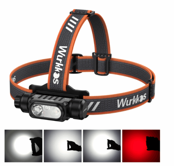 Wurkkos HD16 2500 Lumen 297m Throw Rechargeable Headlamp with 18650 Battery