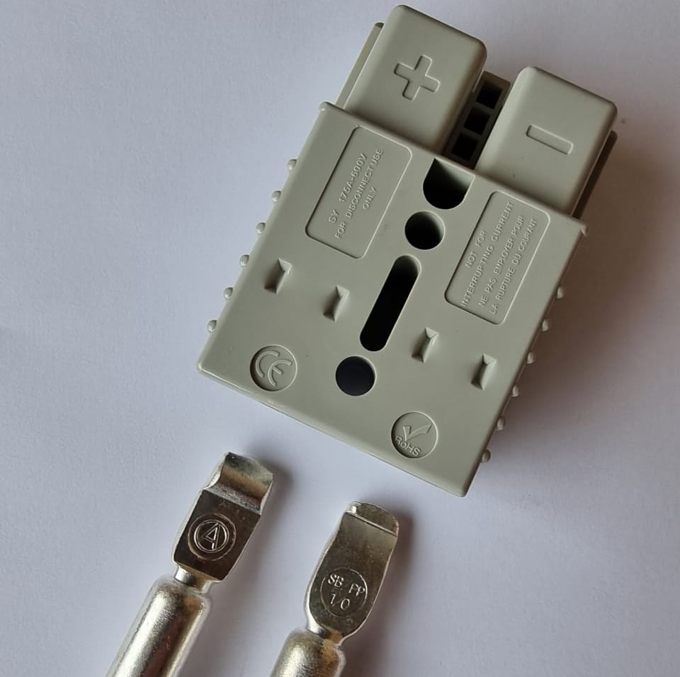 Grey 175Amp Double Pole Anderson Type Connector
