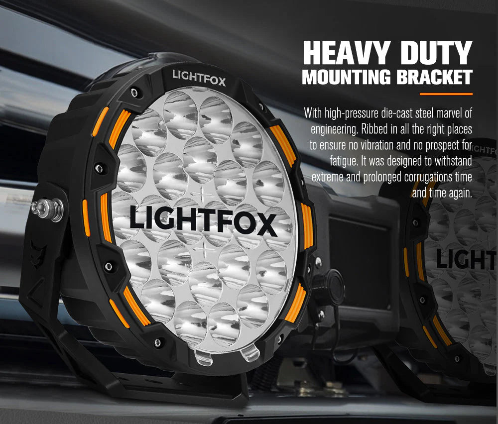 Lightfox 9inch LED Driving Light 1Lux@3,781ft/1,150m IP68 20,200 Lumens