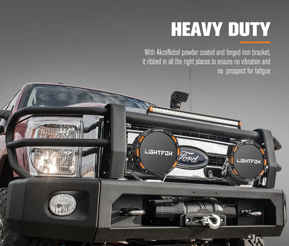 Lightfox OSRAM 9inch LED Driving Lights + 20inch Single Row LED Light Bar + Wiring Kit