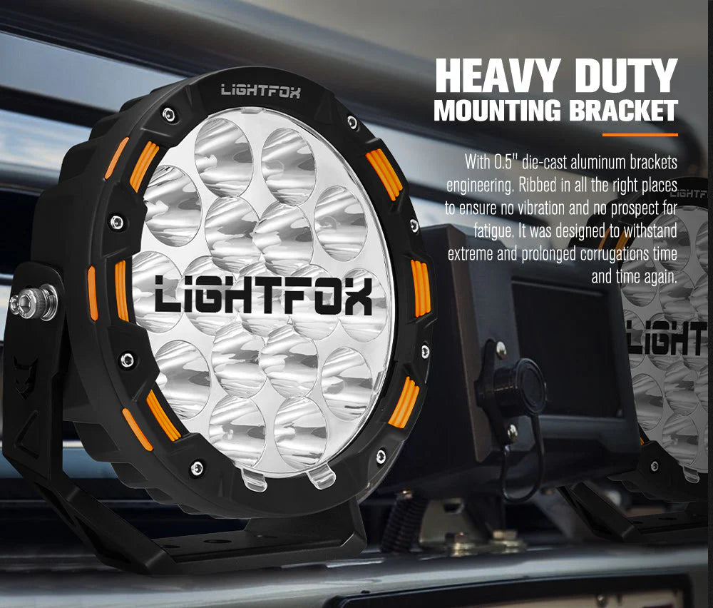 Lightfox 7inch LED Driving Light 1Lux@2,675ft/816m IP68 12,603 Lumens