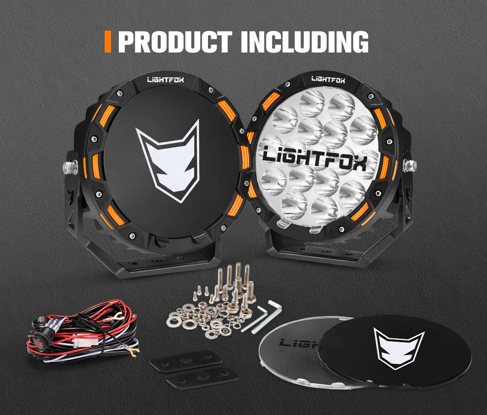 Lightfox 7inch LED Driving Light 1Lux@2,675ft/816m IP68 12,603 Lumens