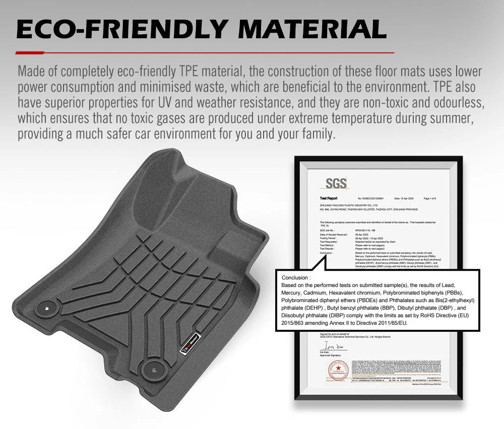 Kiwi Master 3D TPE Floor Mats for Nissan Navara D23 2015-Current