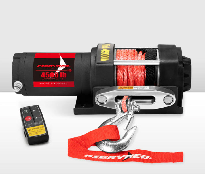 Fieryred 4500LBS/2041KG Wireless 12V Electric Winch Synthetic Rope Boat Atv 4WD