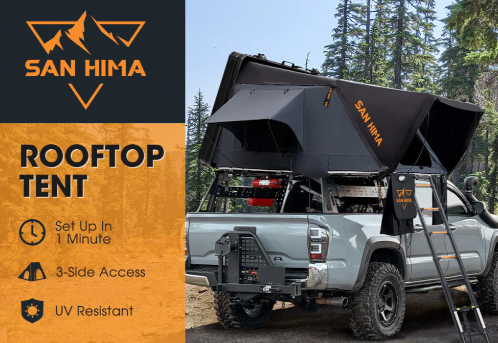 San Hima Jervis Pro Roof Top Tent Hardshell Side Opening With Ladder 4WD Camping