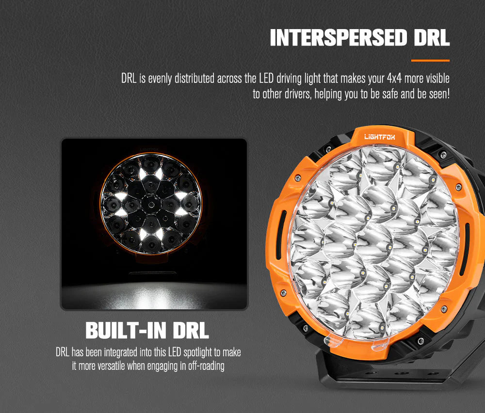 Lightfox 7inch LED Driving Light 1Lux@5,512ft/1,680m IP68 13,600 Lumens