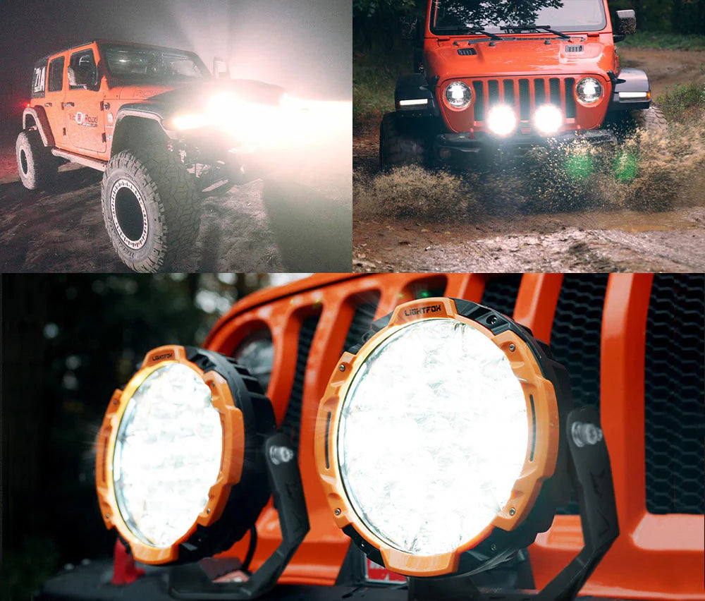 Lightfox 9inch LED Driving Light 1Lux@6,890ft/2,100m IP68 16,342 Lumens