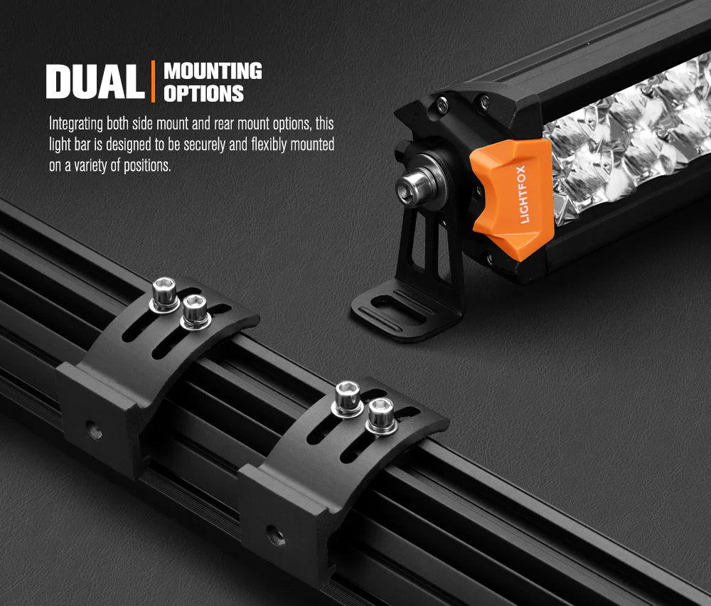 Lightfox Osram 9inch LED Driving Lights Spotlights + 20inch Dual Row LED Light Bar with Wiring Kit