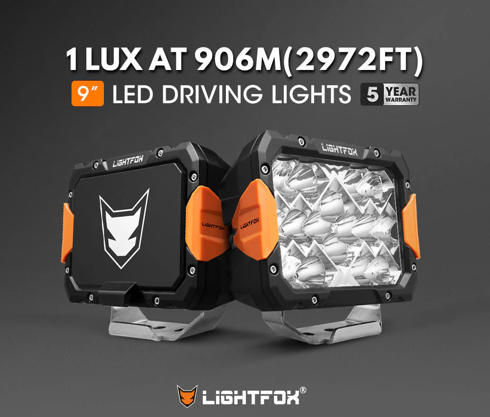 Lightfox Pegasus Series 9inch LED Driving Light 1Lux@2,972ft/906m IP68
