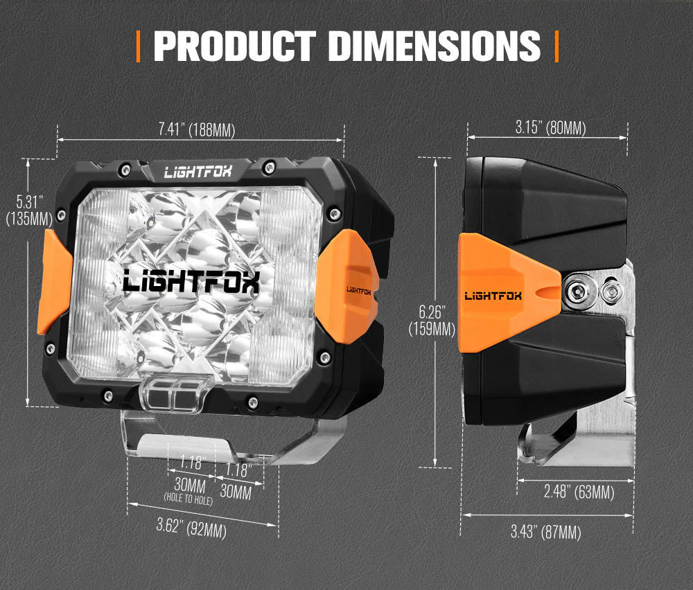 Lightfox Pegasus Series 9inch LED Driving Light 1Lux@2,972ft/906m IP68