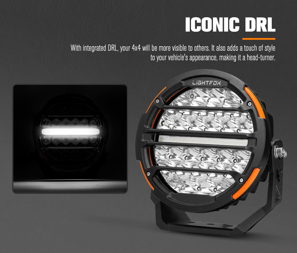 Lightfox 9inch LED Driving Light 1Lux@5,446ft/1,660m IP68 14,708 Lumens