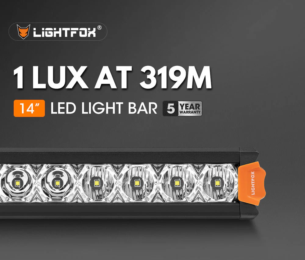 Lightfox Vega Series 14inch Osram LED Light Bar 1Lux @ 319m 7,548 Lumens