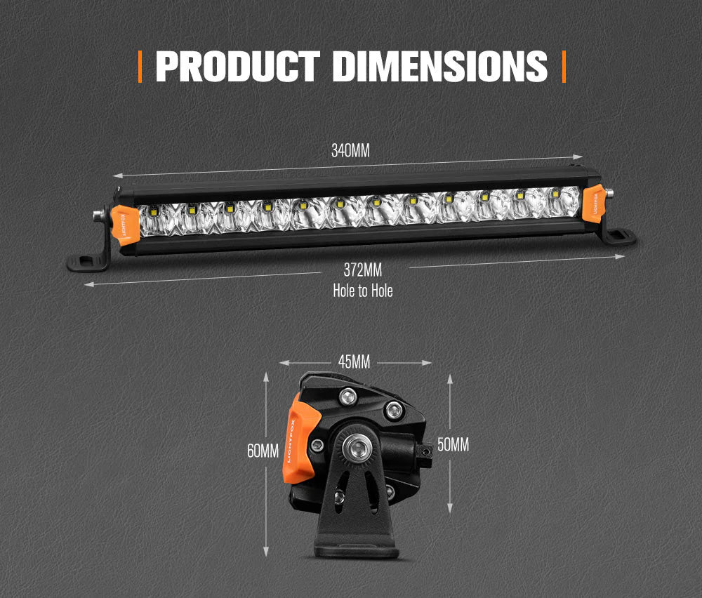 Lightfox Vega Series 14inch Osram LED Light Bar 1Lux @ 319m 7,548 Lumens