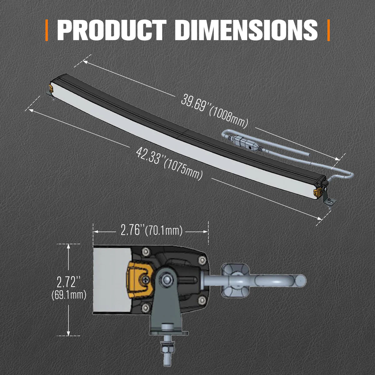 Lightfox 40inch Curved LED Light Bar 1Lux@2,411ft IP68 18,700 Lumens