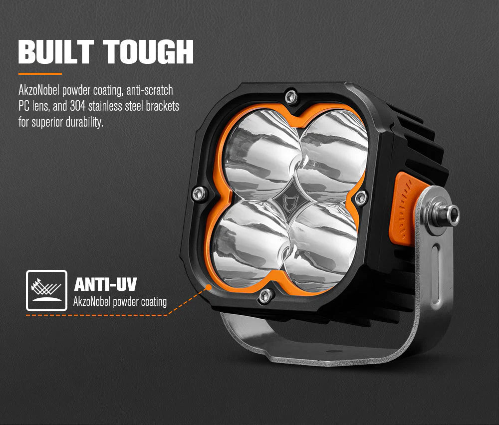 Lightfox Cygnus Pair 5inch Osram LED Pod Lights 1Lux@396m 7,053 Lumens