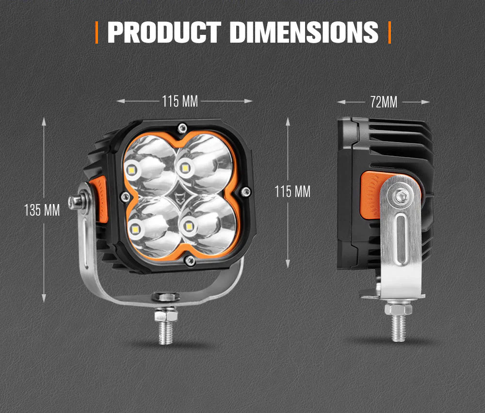 Lightfox Cygnus Pair 5inch Osram LED Pod Lights 1Lux@396m 7,053 Lumens