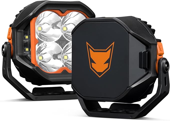 Lightfox Pair 5inch Cygnus LED Pod Lights with Side Light 1Lux @ 400m