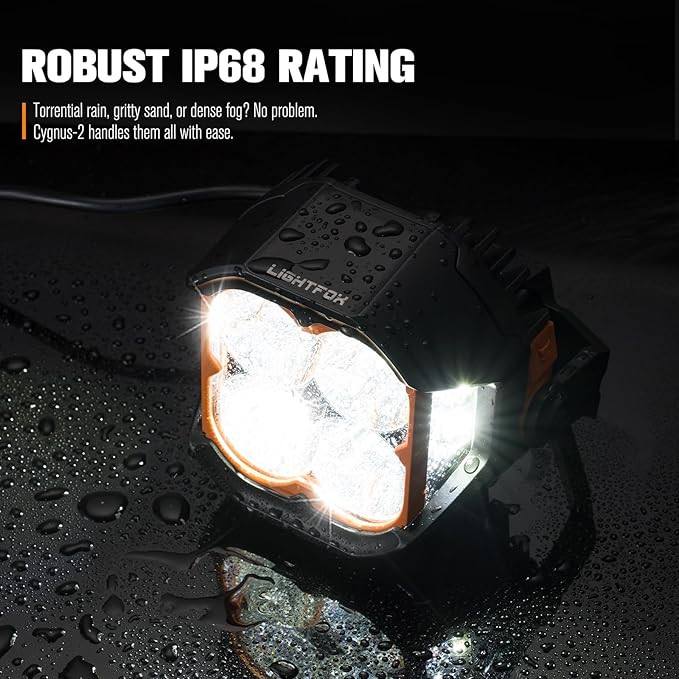 Lightfox Pair 5inch Cygnus LED Pod Lights with Side Light 1Lux @ 400m