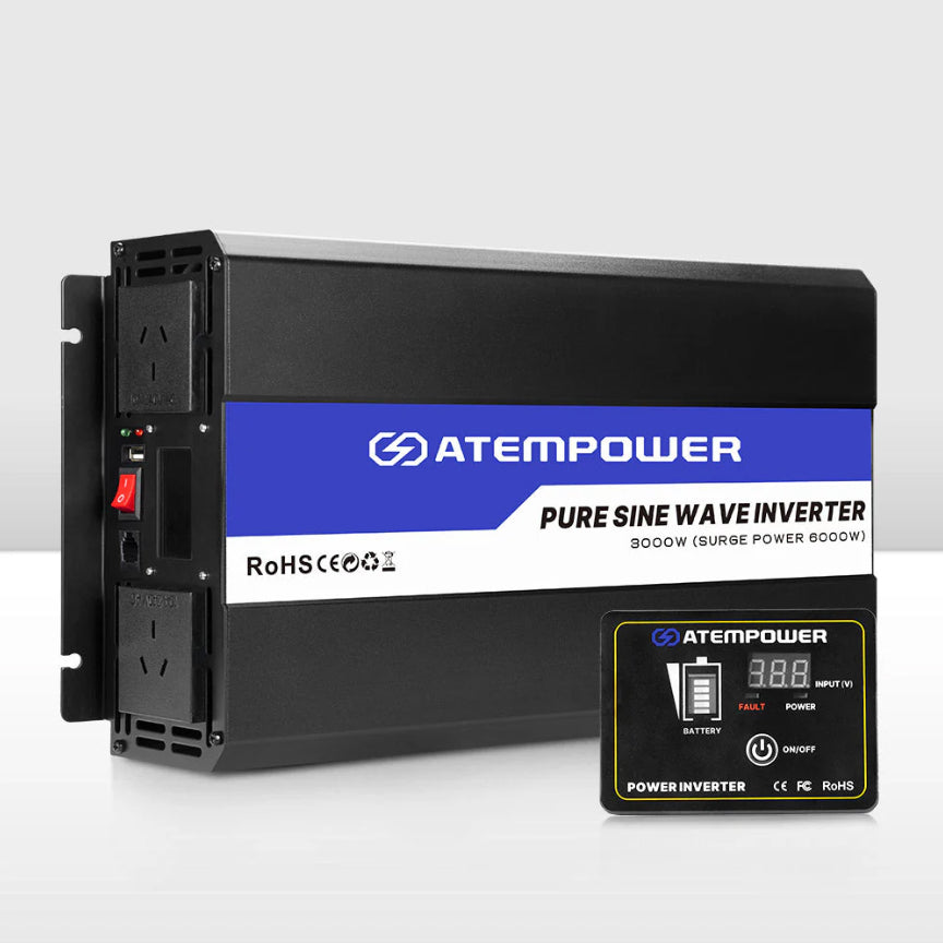 Atem Power 3000W-6000W Pure Sine Wave Power Inverter 12V To 240V Car Caravan Camping Boat