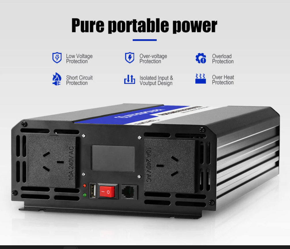Atem Power 3000W-6000W Pure Sine Wave Power Inverter 12V To 240V Car Caravan Camping Boat