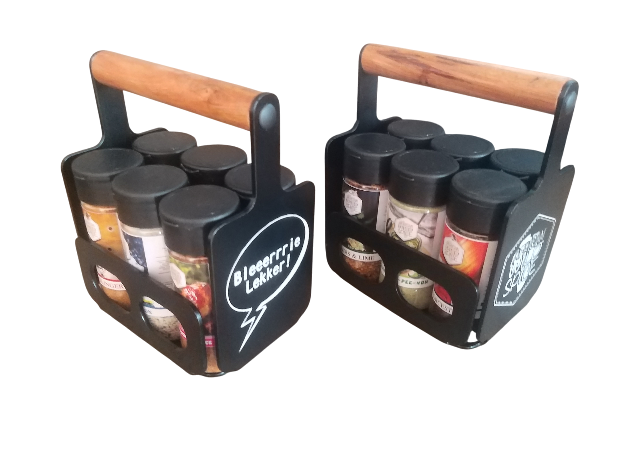 6 Pack Spice Rack (4 x 100ml spice shakers, salt & pepper)