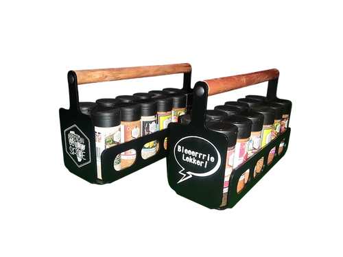 12 Pack Spice Rack (10 x 100ml Spices, Salt & Pepper)
