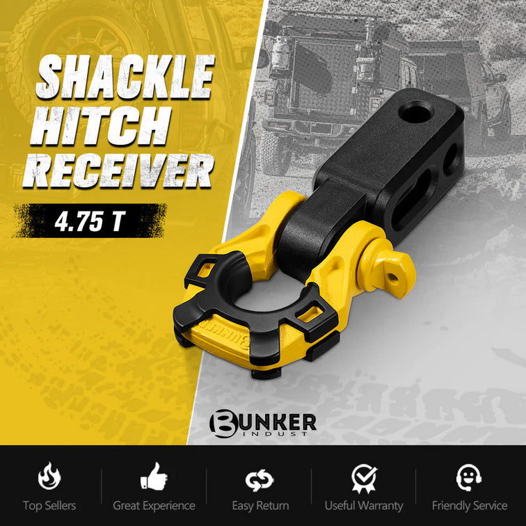 Bunker Indust 2″ Recovery Hitch Receiver 4.75T With 3/4″ D-Ring Bow Shackle