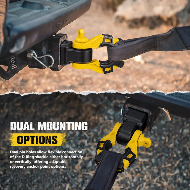 Bunker Indust 2″ Recovery Hitch Receiver 4.75T With 3/4″ D-Ring Bow Shackle