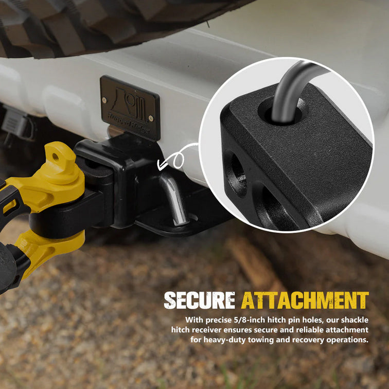 Bunker Indust 2″ Recovery Hitch Receiver 4.75T With 3/4″ D-Ring Bow Shackle