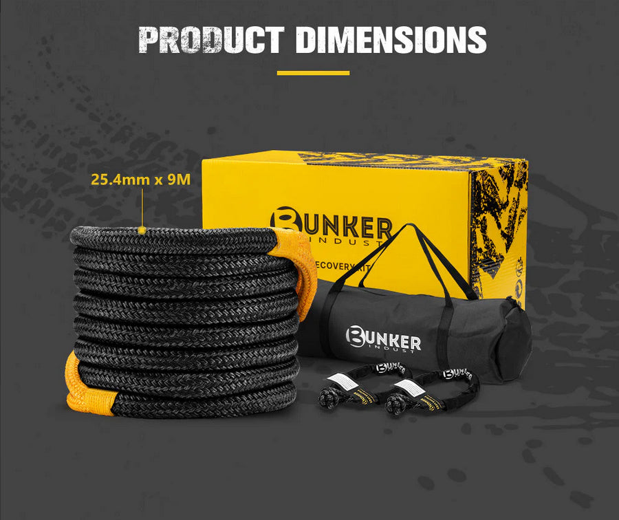 9M Kinetic Recovery Rope 15,422kg Snatch Strap Soft