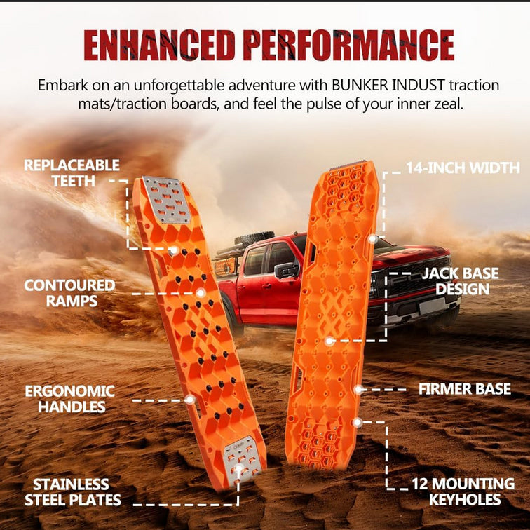BUNKER INDUST Traction Boards with Replaceable Teeth & Steel Plate