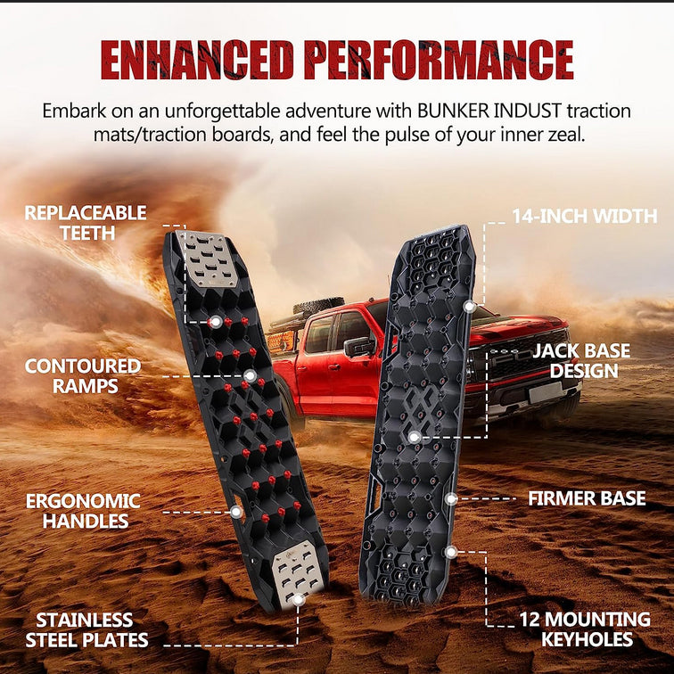 BUNKER INDUST Traction Boards with Replaceable Teeth & Steel Plate