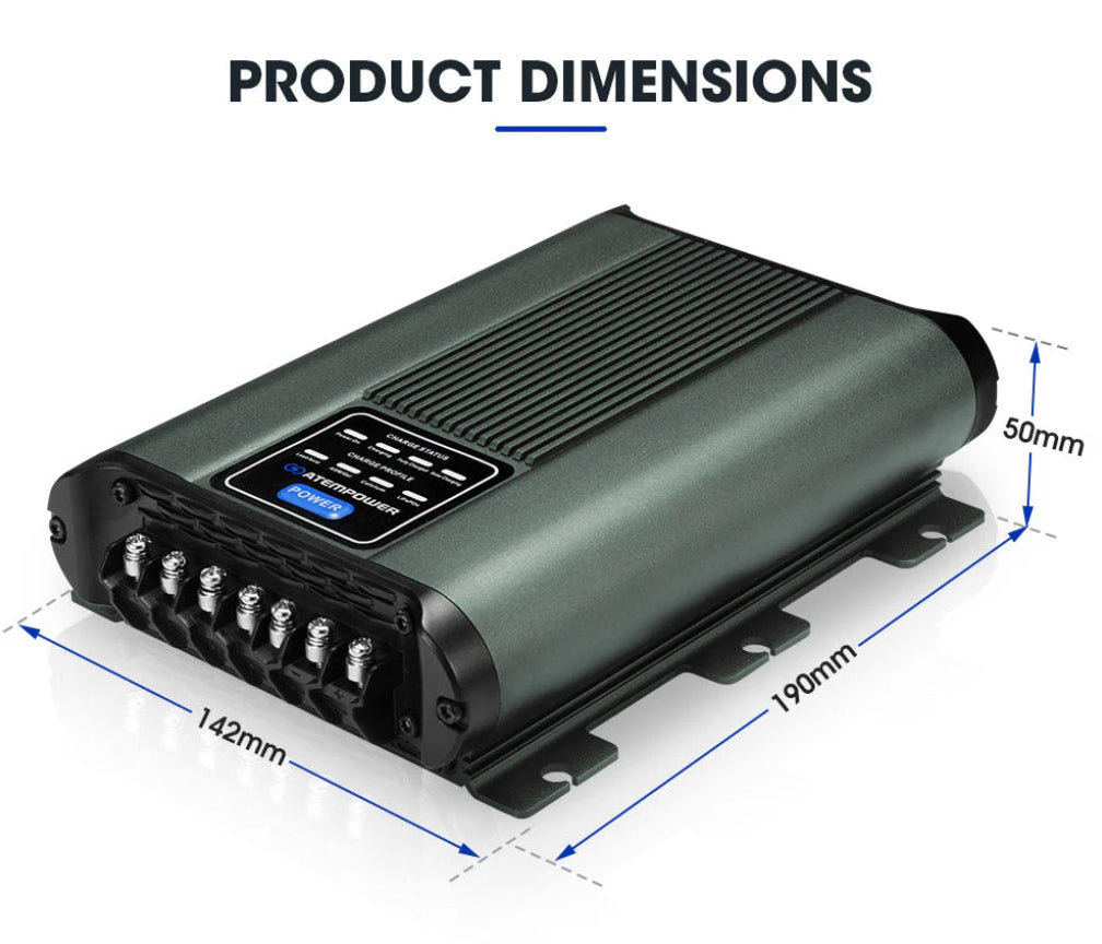 Atem Power 12V 40A DC to DC Battery Charger MPPT System Kit Isolator Dual Battery