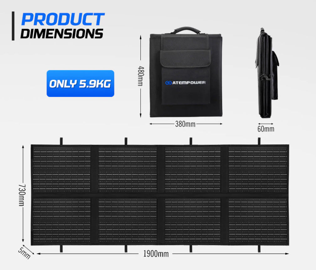 Atem Power 12V 200W Folding Solar Panel Blanket