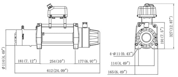 Kingone TDS 12,000lbs Winch with 10mm Plasma Rope