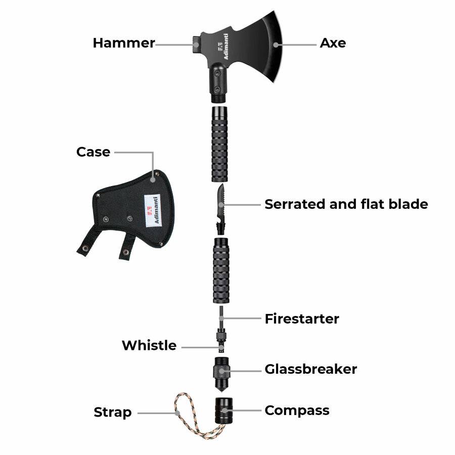 Adimanti AXE003 Multifunctional Axe 45cm 900g for Outdoor Use
