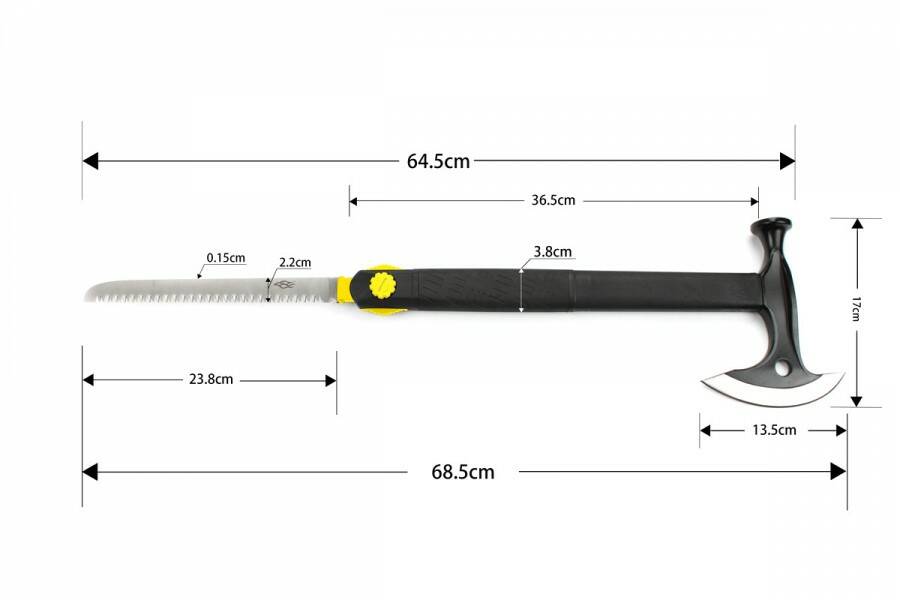 Firebird FSA02-YE Multi-Tool Axe 443mm 3Cr13 Steel with Saw and Flint