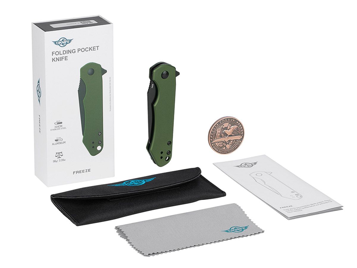 Olight Freeze Folding Knife OD Green Oknife 154CM Blade