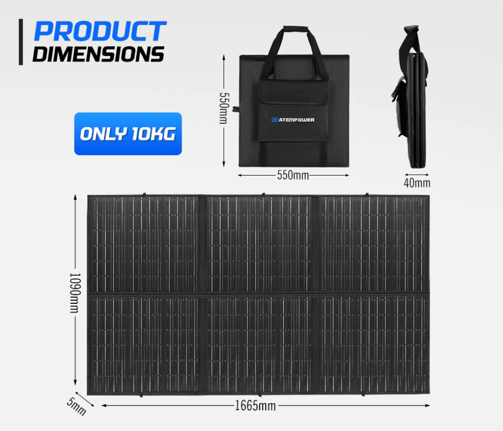 Atem Power Solar Panel Kit 300W (Incl MPPT Controller, Alligator Clips & 5m Cable)